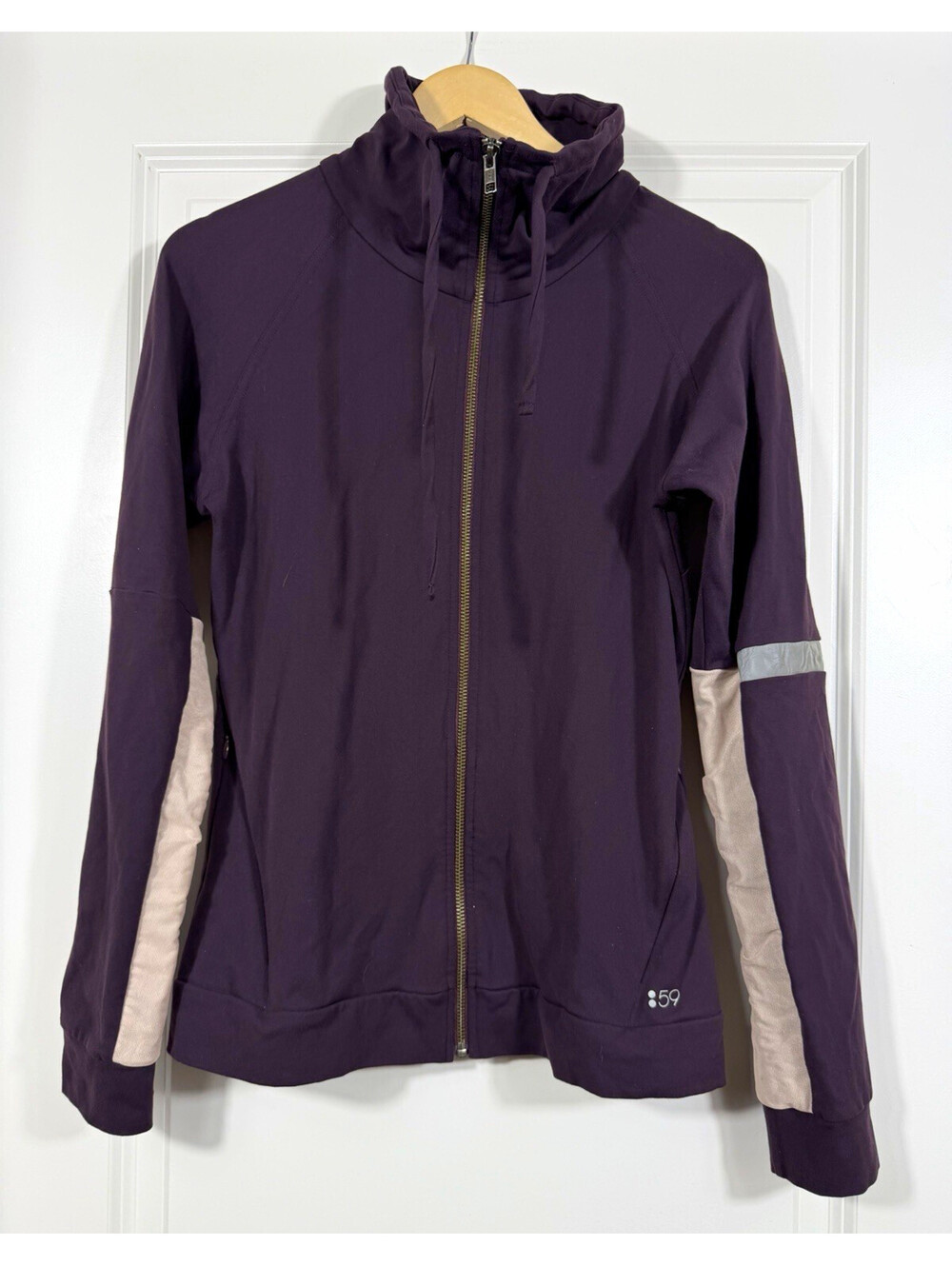 Splits59 Purple Colorblock Track Jacket S Full Zip Made in USA Athleisure